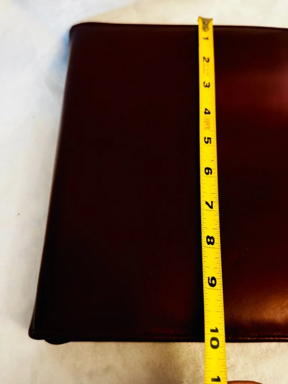 Vtg Professional Organizer Planner Red Maroon Faux Leather 3 Ring Binder YKK Zip